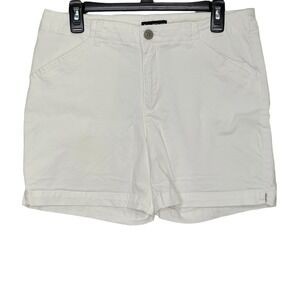 Lee Mid-Rise Jean Shorts Women's Size 15 White Denim Regular Fit